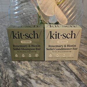 Kitsch Rosemary & Biotin Solid Shampoo and Conditioner Bars - Sage & Light Green